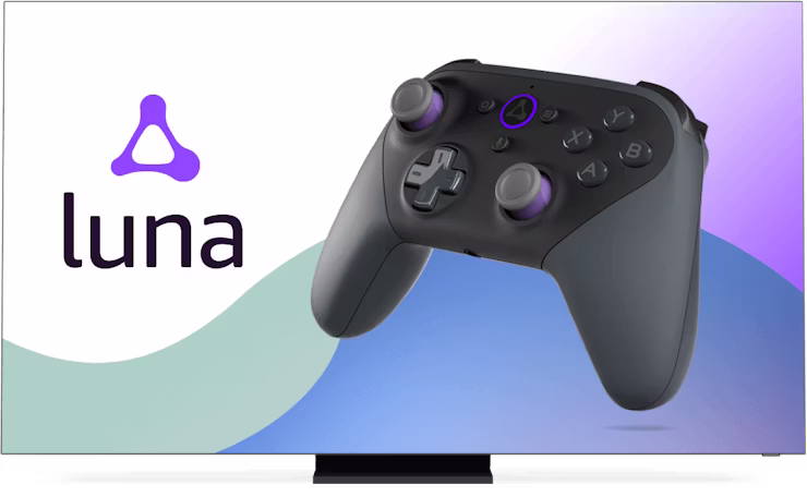 Amazon Luna 로고가 표시된 화면 및 컨트롤러