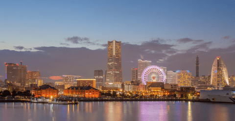 Skyline i Yokohama.