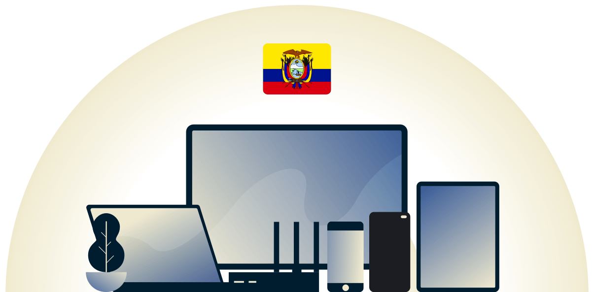 様々なデバイスを保護しているエクアドル対応VPN